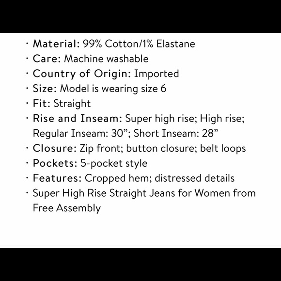 Free Assembly Super High-Rise Distressed Straight Leg Jeans Size 20 NWT - Picture 15 of 15